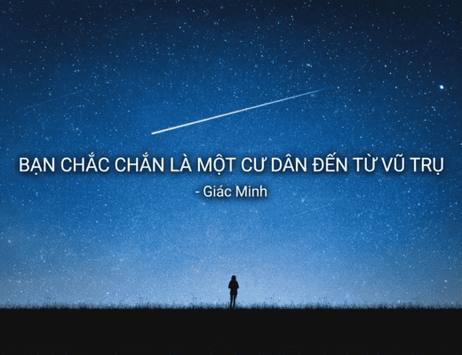 Hình ảnh bầu trời sao đêm đầy sao, thể hiện không gian vũ trụ và ước mơ về cuộc sống từ Giác Minh.